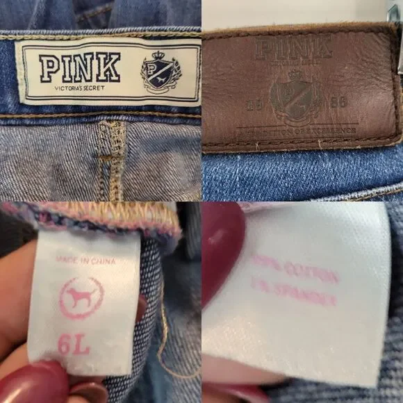 Vtg Victorias Secret Pink Womens Bootcut Jeans Sz 6L Med Wash‎ Stretch Long - Picture 3 of 12